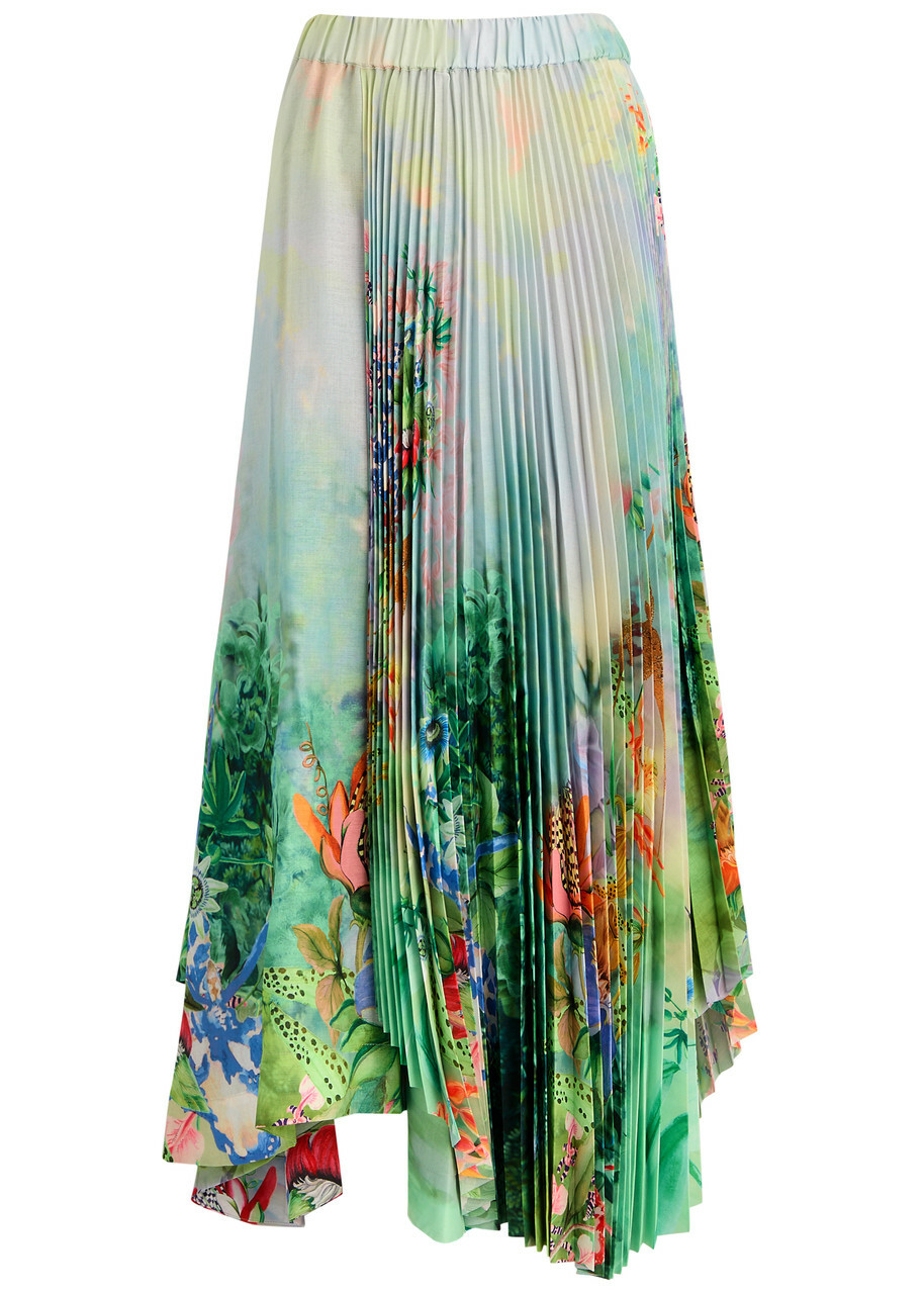 ワンピース ALEMAIS Women Mid Skirts 4365D MULTI GREEN Alemais Mirage Printed Pleated Maxi Skirt Multicoloured ALÉMAIS