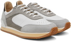 Spalwart White & Gray Dash Low Sneakers