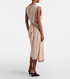 Maison Margiela Belted lace-trimmed midi dress