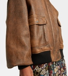 Khaite Sandor shearling-trimmed leather jacket