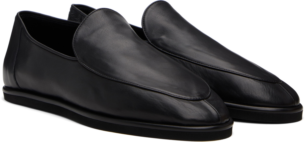 AURALEE Black Soft Leather Loafers