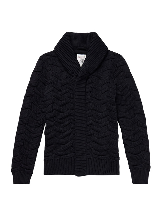 Photo: S.N.S. Herning - Epigon Shawl-Collar Virgin Wool Cardigan - Blue