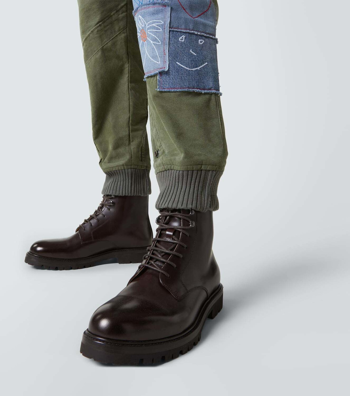 Greg Lauren Patchwork cotton sweatpants