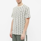 Lacoste Men's Diamond Geometric T-Shirt in Off White/Green