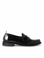 Thom Browne - Varsity Patent-Leather Penny Loafers - Black