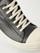 Rick Owens - Ramones Full-Grain Leather and Rubber Sneakers - Black