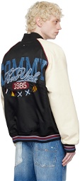 Tommy Jeans Black & White Varsity Bomber Jacket