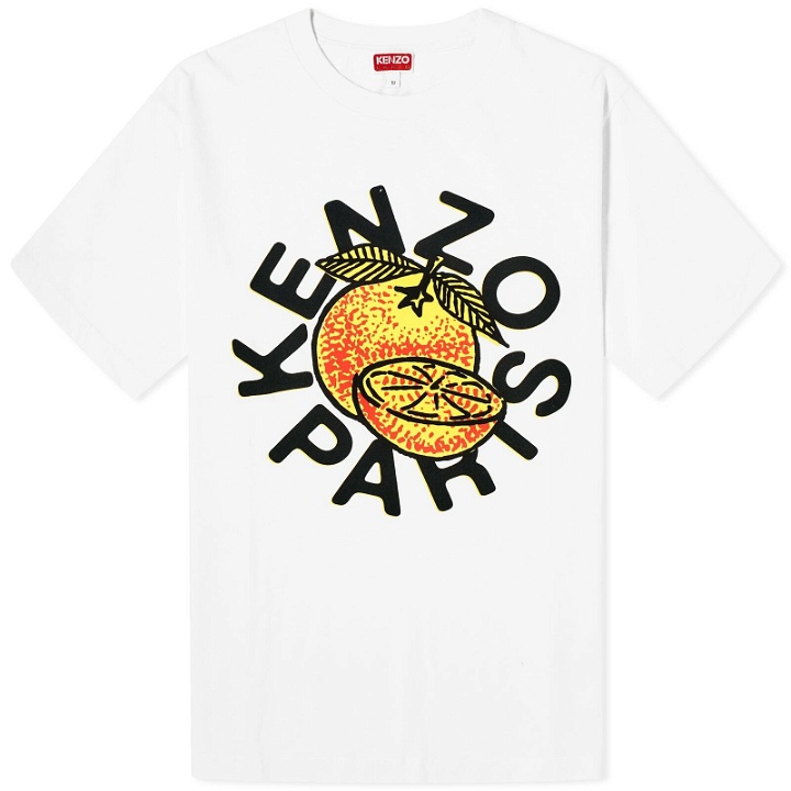 Photo: Kenzo Men's Big Orange T-Shirt in Off White