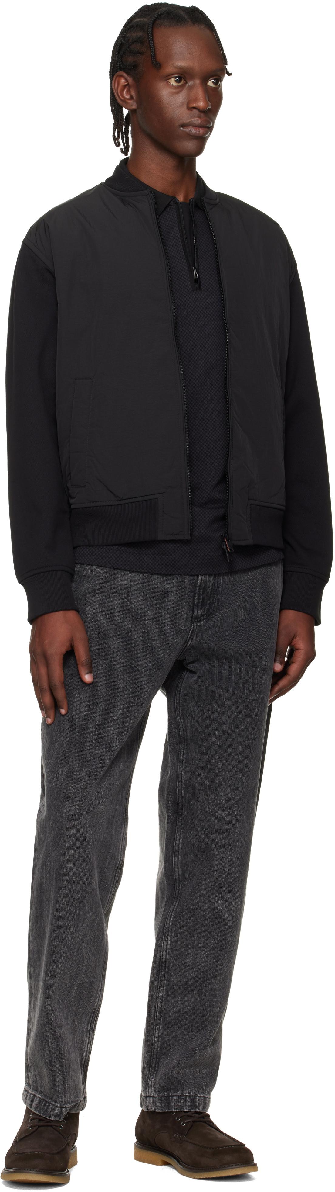 BOSS Black Logo Patch Bomber Jacket