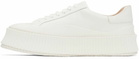 Jil Sander White Leather Platform Low-Top Sneakers