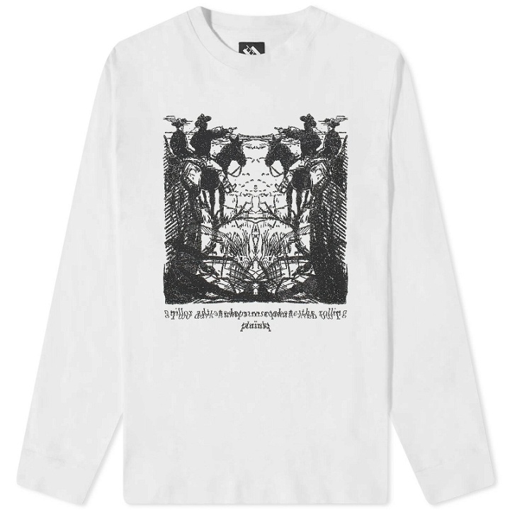 Photo: The Trilogy Tapes Men's Two Dark Humps Long Sleeve T-Shirt in White