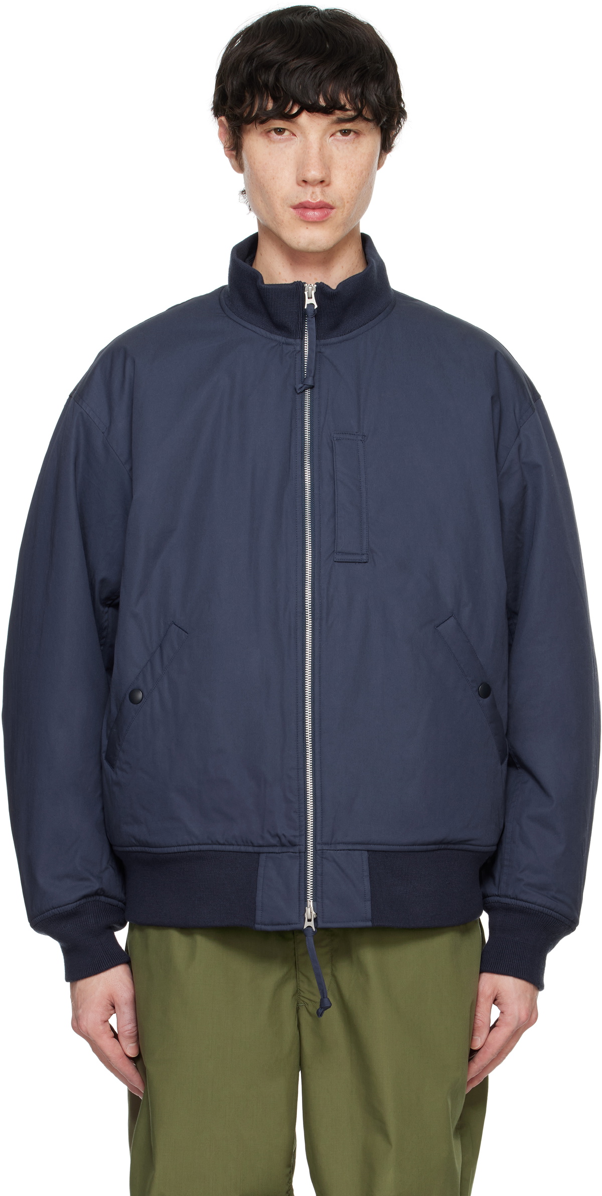 nanamica Navy Insulation Varsity Bomber Jacket Nanamica nanamica Navy Insulation Varsity Bomber Jacket Nanamica