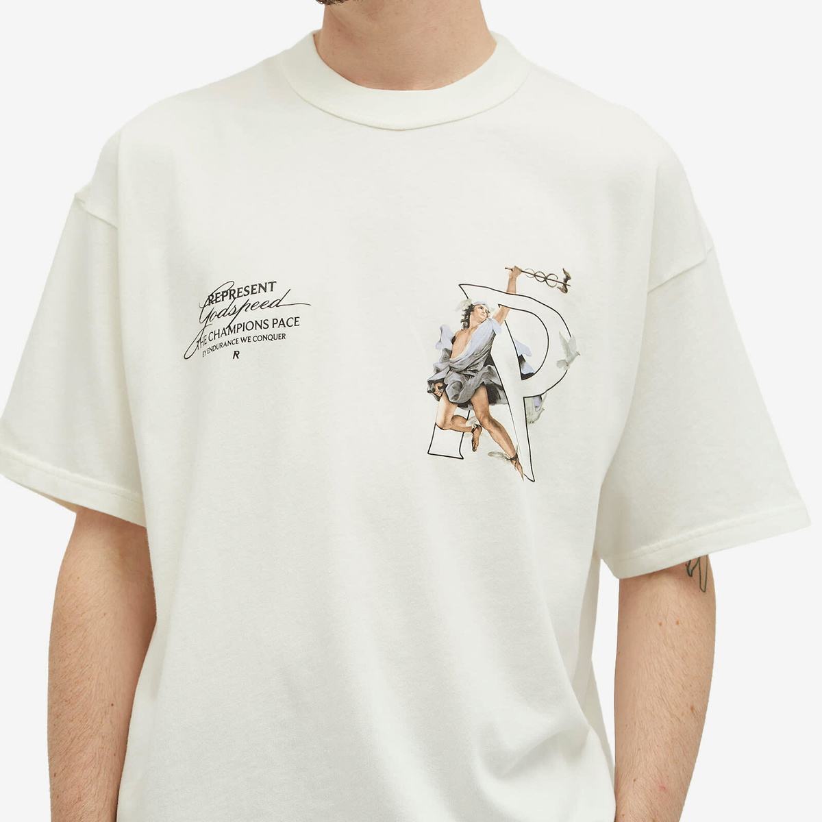 Represent Men's Hermes T-Shirt in Flat White Represent