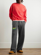 Cherry Los Angeles - Straight-Leg Logo-Appliquéd Cotton-Jersey Sweatpants - Black