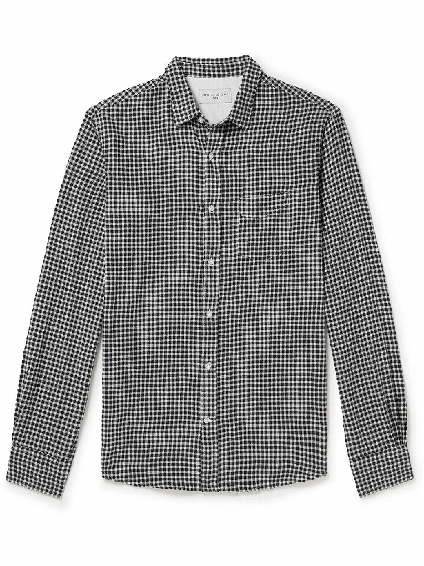 Photo: Officine Générale - Checked Cotton-Blend Flannel Shirt - Black