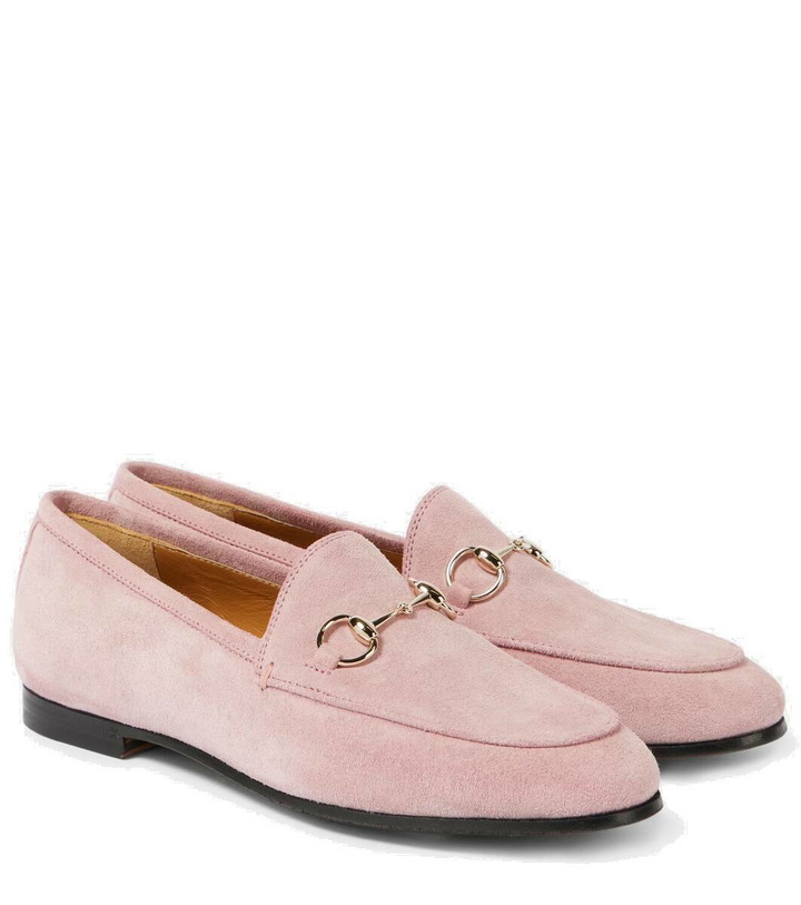 Photo: Gucci Jordaan Horsebit suede loafers