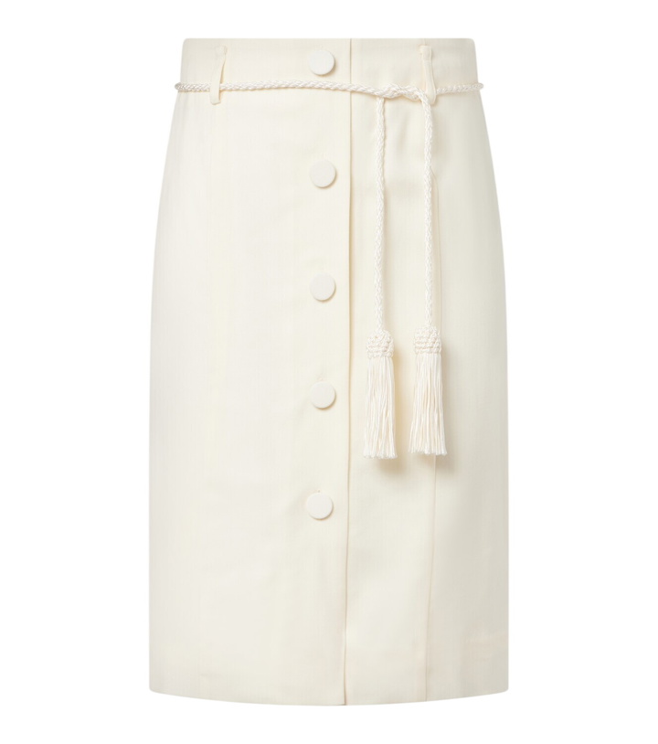 Photo: Posse Elspeth belted wool midi skirt
