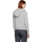 Maison Kitsune Grey Tricolor Fox Patch Zip Hoodie