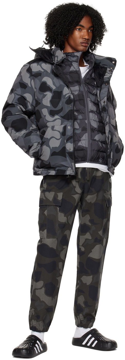 Billionaire Boys Club Black & Gray Camo Hooded Down Jacket