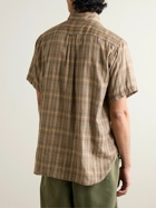 Beams Plus - Button-Down Collar Checked Cotton-Gauze Shirt - Brown