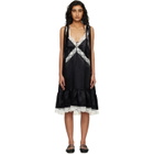 Marc Jacobs Black Satin Lace Slip Midi Dress