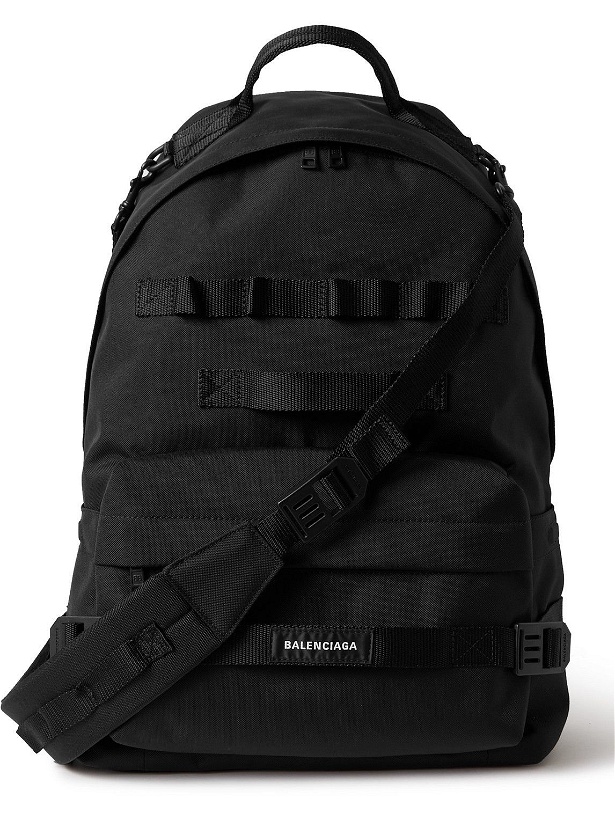 Photo: Balenciaga - Army Webbing-Trimmed Recycled Canvas Backpack