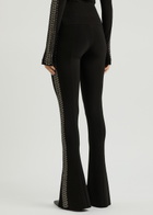 Norma Kamali Stud-embellished Stretch-jersey Leggings Black