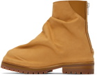 424 Beige Overlay Boots