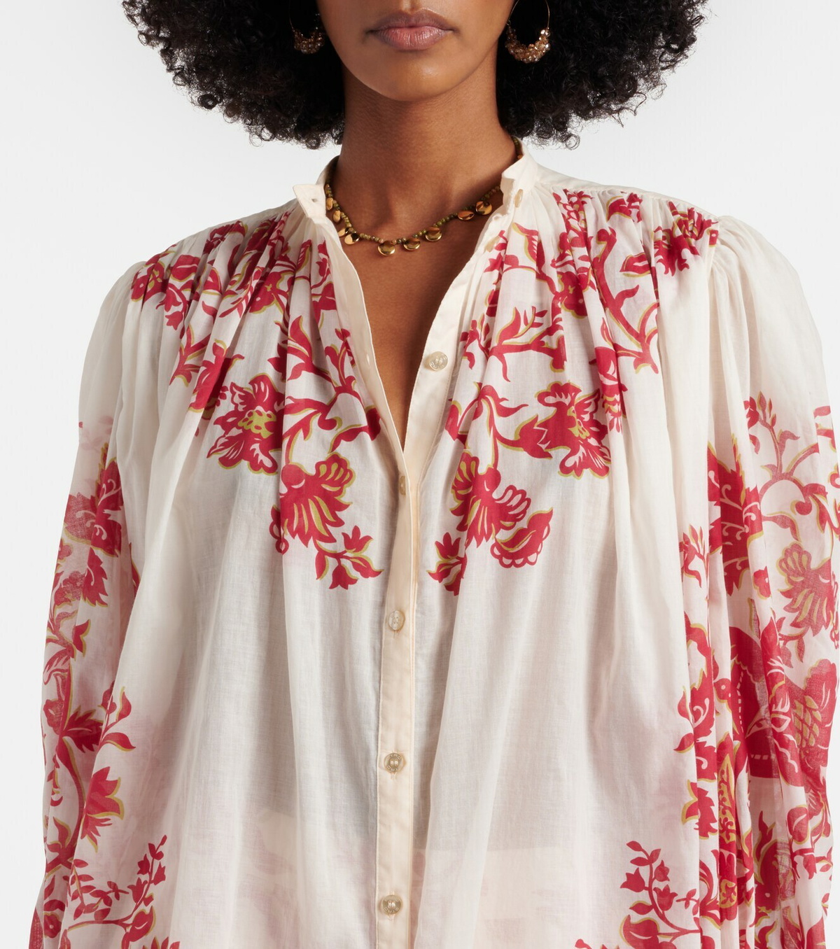 Etro Floral cotton voile blouse