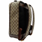 Gucci Men's GG Jacquard Tape Backpack in Camel/Brown