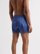 Derek Rose - Brindisi 74 Printed Silk Boxer Shorts - Blue