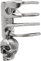 Alexander McQueen Silver Skull Safety Pin Ear Cuff