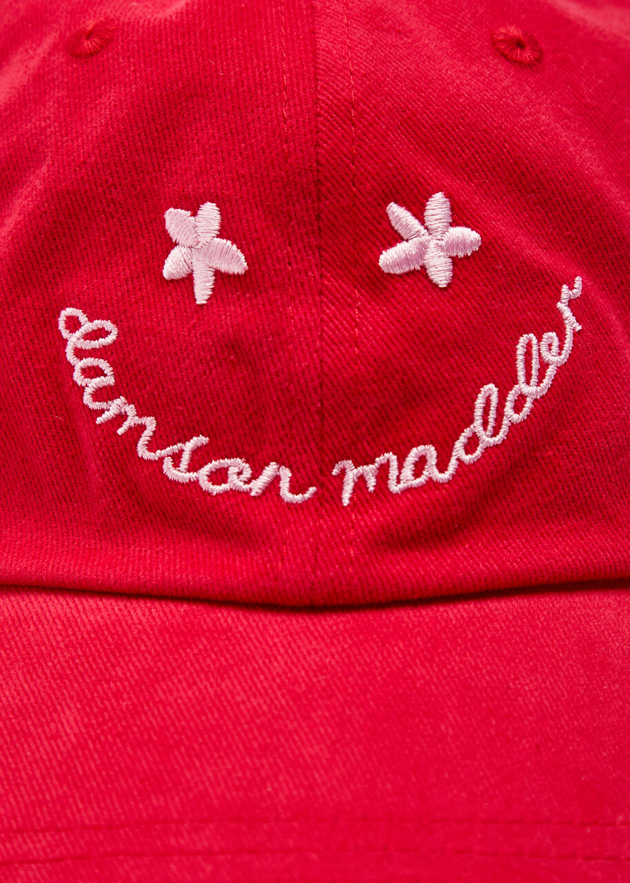 Damson Madder Smiley Cotton cap - Red - One Size