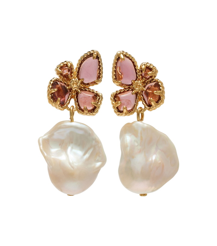 Photo: Zimmermann Bloom embellished pearl drop earrings