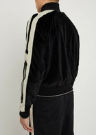Amiri Amiri Bones Appliquéd Velour Track Jacket Black