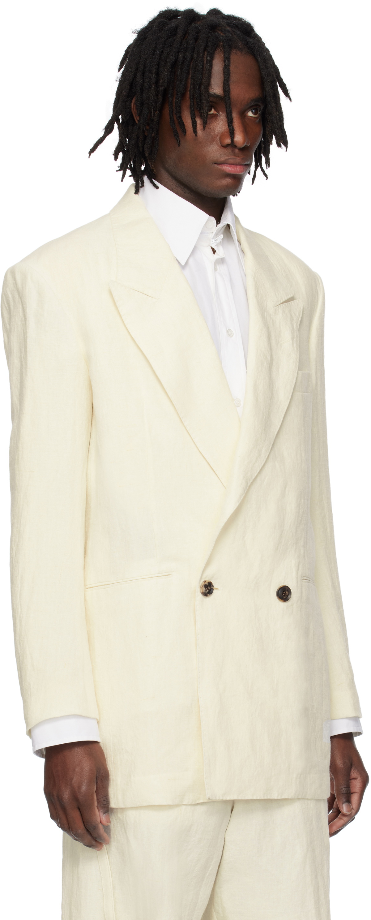 ジャケット・アウター Soshiotsuki 25ss LINEN WASHER 2B DOUBLE SOSHIOTSUKI Off-White Linen Washer Interlining Pocket 2B Double