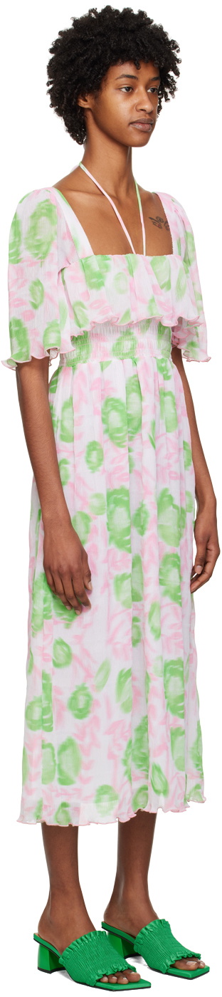 dark green medieval dress Veni Infantino 992456 Pink Green Floral Print Midi Occasion Dress – Rouge  Boutique Inverness main image 1