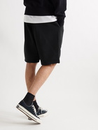 AMI PARIS - Logo-Embroidered Cotton-Jersey Shorts - Black