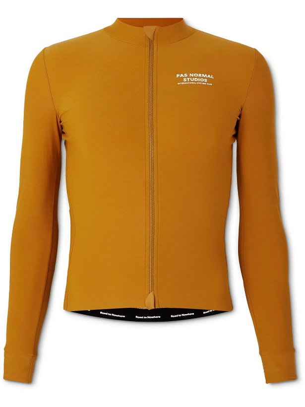 Photo: Pas Normal Studios - Mechanism Logo-Print Cycling Jersey - Orange