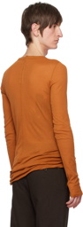 Rick Owens Orange Rib Long Sleeve T-Shirt