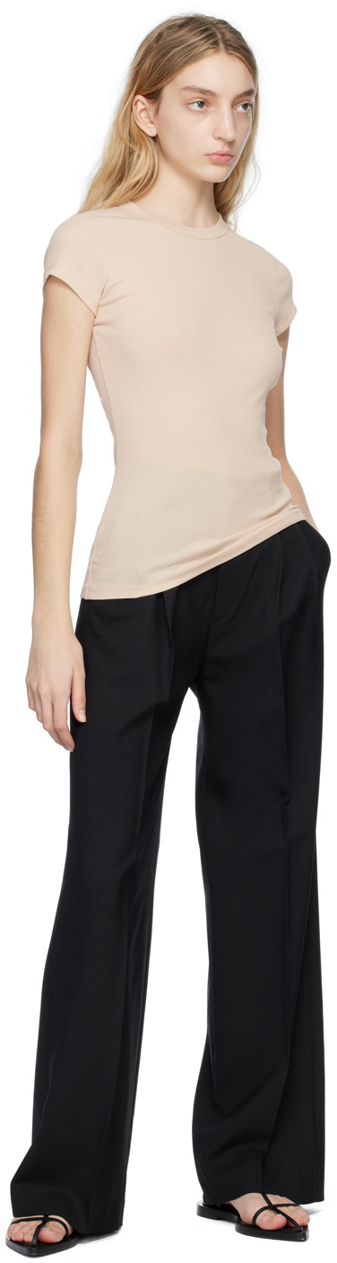 Filippa K Beige Fine Rib T-Shirt