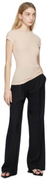 Filippa K Beige Fine Rib T-Shirt