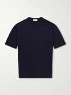 John Smedley - Torin SS Cotton-Knitted T-Shirt - Blue