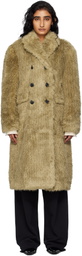 Andersson Bell Khaki Fields Buttons Faux-Fur Coat