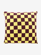 The Elder Statesman Yellow And Red Checkerboard Cashmere Cushion