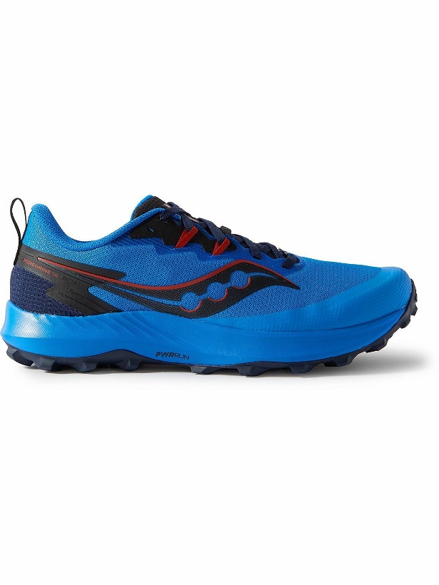 Photo: Saucony - Peregrine 14 Rubber-Trimmed Mesh Trail Sneakers - Blue