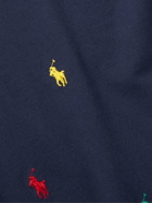 POLO RALPH LAUREN - Logo-Embroidered Cotton-Piqué T-Shirt - Blue