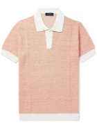 Thom Sweeney - Cotton and Linen-Blend Piqué Polo Shirt - Orange