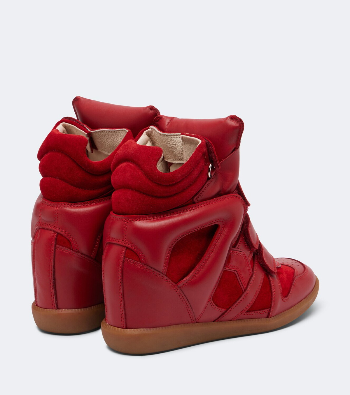 Isabel Marant Beckett leather and suede wedge sneakers