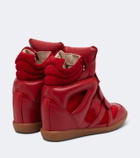 Isabel Marant Beckett leather and suede wedge sneakers
